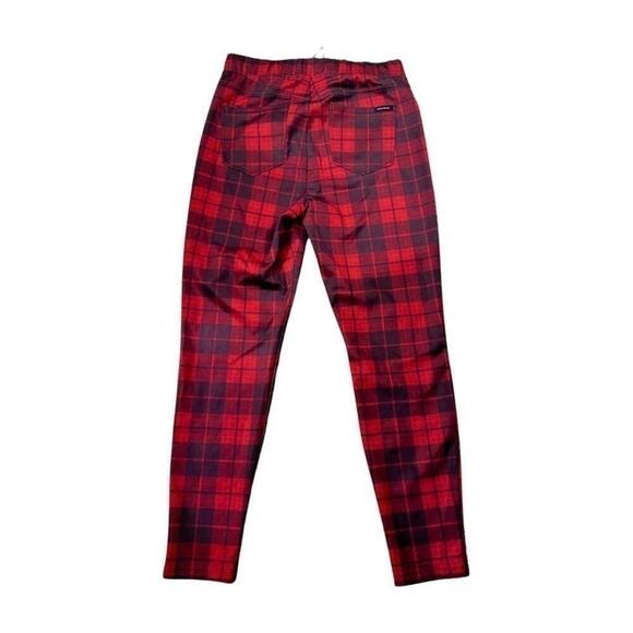 Sanctuary Runway Red Plaid Leggings pants, size   L New - Picture 5 of 8